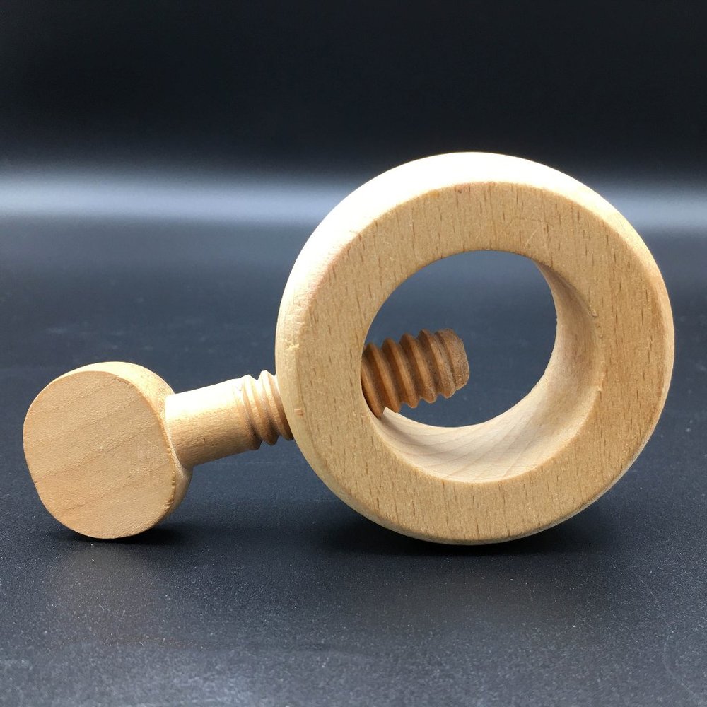 Vintage MCM Kay Bojesen Signed Original Beech Wood Screw Type Nutcracker Denmark
